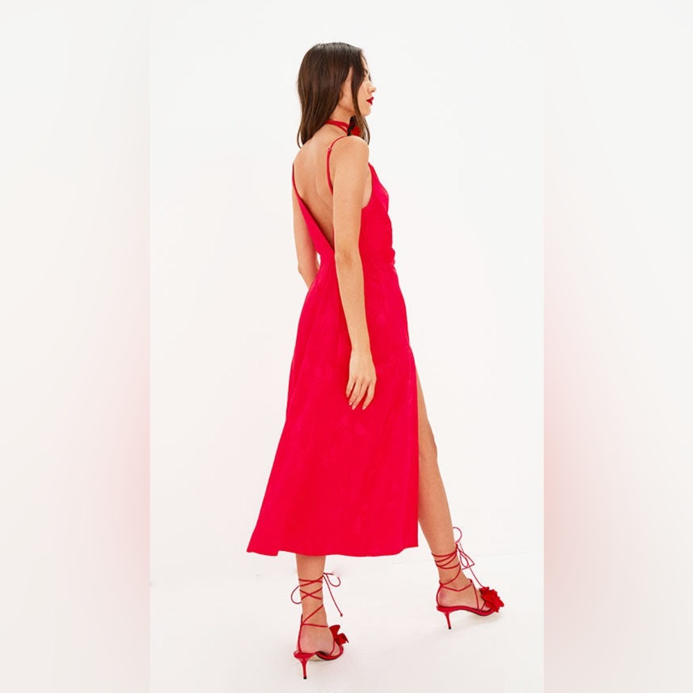 For Love and Lemons Cocktail Dress Red Floral Size Medium - Picture 3 of 8